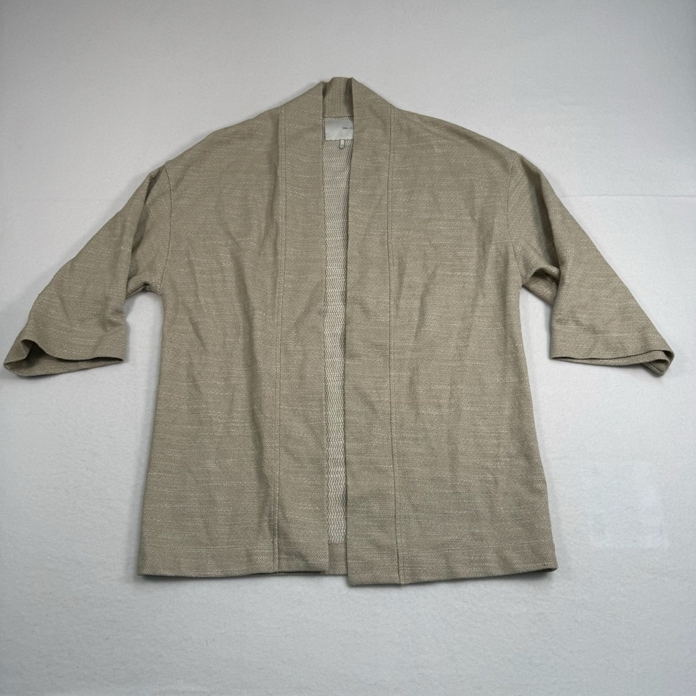 Oak And Fort Open Front Ligthweight Blazer Womens Size Small Textured Oatmeal
